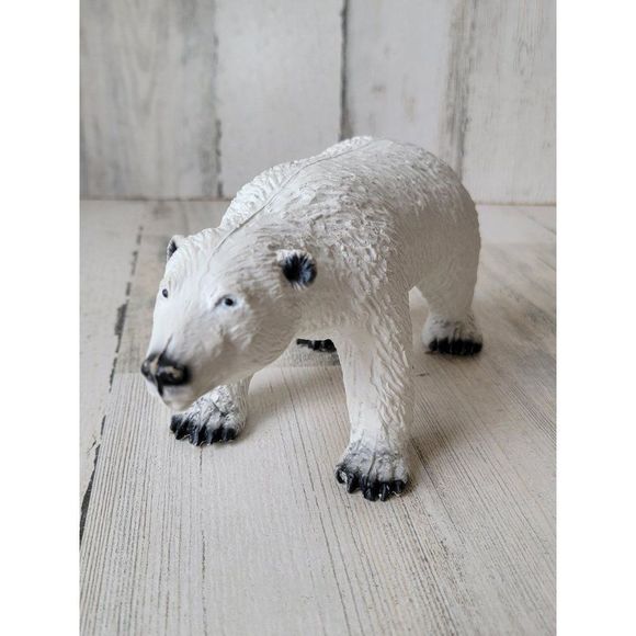 Rubber toy‎ polar bear white Antarctica figure squish - Picture 1 of 11